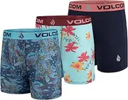 [Volcom] Mens Boxer Briefs 3 Pack Poly Spandex Performance Boxer Briefs Underwear