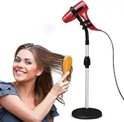 360 Degree Rotating Lazy Hair Dryer Stand with Heavy Base, Adjustable Height Hands-Free Blow Dryer Holder for Countertop