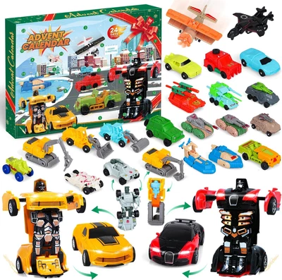 MOVINPE Transformers Robot Cars Advent Calendar 2024 for Kids Boys, 2 Large C...
