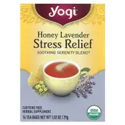 Yogi Tea, Stress Relief, Honey Lavender, Caffeine Free, 16 Tea Bags, 1.02 oz (29 g)