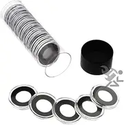 OnFireGuy 20pcs 16mm Black Ring Coin Holders & Capsule Tube with Red Cap Lid for 1/10oz Gold Eagles | Capsules & Storage Tube for 1/10oz American Gold Eagles, 1/10oz Gold Britannia