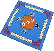 Abaodam 1Pc Blue Mahjong Table Cloth Slip Square Shape Mat for Board Games with Back for Home Desktop Decor and Noise Reduction