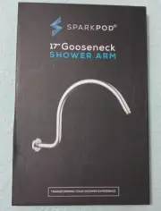 SparkPod 17 Inch Gooseneck Arch Shower Arm with Flange Stainless Chrome NIB