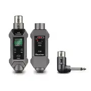 Plug-on Microphone Wireless System XLR Transmitter+ Receiver + 6.35mm Adapter a