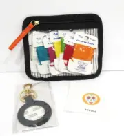Planet Earth Black Key fob Needlepoint Kit with Sugar Skull Insert, threads, bag