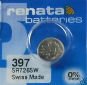 2 PCS RENATA 397 WATCH BATTERIES SR726SW