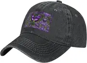 [JBYJBX] Purple Butterfly Print Baseball Hat,Personalized Baseball Cap,Sun Hats, Trucker Cap Dad Hat Gift Men Women