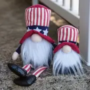 Americana Uncle Sam Gnome Dangle Legs and/or Sitting Red White Blue Patriotic