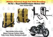 Fireball "Yellow Panniers With Mounting Fit for Royal Enfield Super Meteor 650"