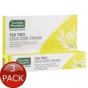 3 x T/Pl Tea Tree Cold Sore Crm 0G