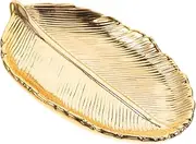 CAXUSD Ceramic Leaf Trinket Plate Jewelry Dish Tray for Ring Storage Decorative Display Plate for Home Decor