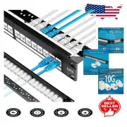 24 Port UTP Patch Panel with Easy Expansion - Ideal for Home & Office Networking