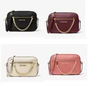 MICHAEL KORS Jet Set Zip Chain Large Saffiano Leather Crossbody Messenger Bag