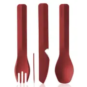 Humangear GoBites Trio Travel Cutlery Set inc Toothpick and Bottle Opener - Red