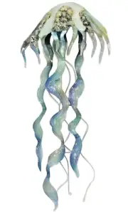 Jellyfish metal with capiz finish wall art sea life Decor