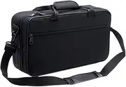 T TOOYFUL Clarinet Case with Adjustable Shoulder Strap, Black, Cotton, B♭ Clarinet, Brass and Woodwind Instruments