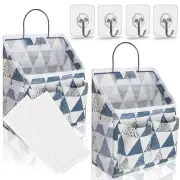 2pcs Small Wall Hanging Organizer Bag, Linen Fabric Door Triangle-Small (2 pcs)