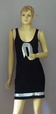 Vintage BNWT SASS & BIDE "How Does He Do It" Embellished Silk Knit Dress - Large