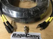 75' Cable Heavy Duty RG59U/18-2 Power Video RCA Male Ends Composite BNC 2.1mm DC