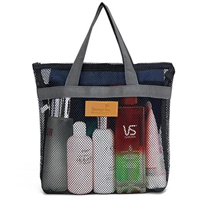Mesh Shower Caddy Bag Portable Hanging Toiletry and Bath Organizer with Zipper
