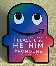 Please Use He/Him Pronouns Glamazon, Pride, ONE LOVE Amazon Employee Peccy Pin