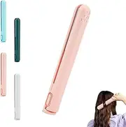 Dualglam Mini Dual-Purpose Curling Iron, 2025 Upgraded Cozy Home Curling Iron, 2-in-1 Mini Curling Wand Flat Iron Hair Straightener, for All Hair Types (Pink)
