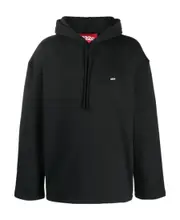 Content slogan-print organic-cotton hoodie S Black
