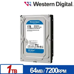 WD 藍標 1TB 3.5吋SATA硬碟 WD10EZEX 內接硬碟