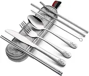 Stray Kids Cutlery Set - Stainless Steel Travel Cutlery with Bag, Kpop Fan Item, Portable Cutlery for School Office Outdoor