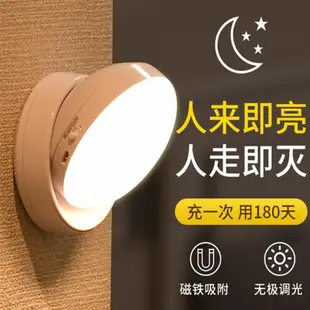 台南 360°旋轉 感應燈 LED 感應燈 遙控燈 USB充電 可充電 感應小夜燈 床頭燈 電池 插電 燈座 可調光