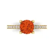 1.71Ct Round Cut Red Solid Gold Engagement Promise Statement Anniversary Ring