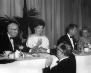 JACQUELINE KENNEDY WITH HARRY TRUMAN AND ROBERT KENNEDY - 8X10 PHOTO (OP-862)