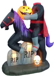 Halloween Headless Horseman Spooky Airblown Inflatable Decor Light Lawn Holiday