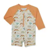 NWT Disney Infant 3-6M Boys Simba Lion King One Piece Zip Rash Guard Swimsuit