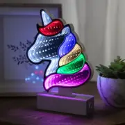 Northlight LED Lighted 3D Unicorn Infinity Mirror - 8"