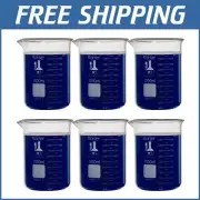 Precision 1000ml Borosilicate Glass Beakers, Double Scale Graduation - Pack of 6