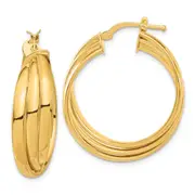 Bronze/Yellow Bronze Polished Twisted Hoop Earrings