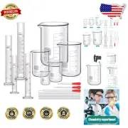 Comprehensive Glass Beakers (50-1000 ml) & Graduated Cylinders (10-100 ml) Set