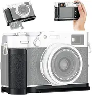 JJC Metal Hand Grip Secure Handle Bracket for Fujifilm Fuji X100V & X100F Camera, Anti-Slip Pads Design & Arca Swiss Type Quick Release Plate Design