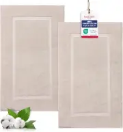 TEXTILOM Luxury 2 Pack Banded Cotton Bath Mats for Bathroom Floor [ Hotel, Spa