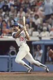 Baseball World Series Los Angeles Dodgers Davey Lopes in act - 1981 Old Photo