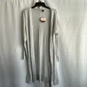 Love By Design Lightweight Cardigan Long Sleeve Light Gray New W/ Tag XL #0298