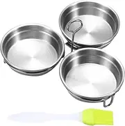 Egg Poacher, Egg Poacher Made of Stainless Steel - Poached Egg Maker Made of Food-Grade Stainless Steel, 3 Compartments, Non-Stick Egg Steamer with Frame, Egg Maker Cup with Brush, Fried Egg P