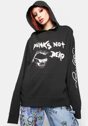 [Dolls Kill x Ed Hardy] Punk Is Not Dead Hoodie