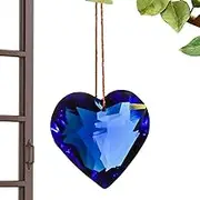 Sun Catcher Crystals,Rearview Mirror Decor Ornament - Heart Crystal Prism Ball Pendant, Wall Decor Ornament for Car Door Bedroom