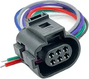 6 Pin 1.5mm Auto GR Waste Valve Electronic Waterproof Connector Wiring Harness Plug with Cable Compatible with VW