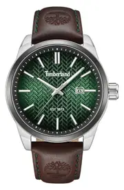 Timberland Henniker II Leather Strap Watch, 44mm in Dark Brown at Nordstrom One Size
