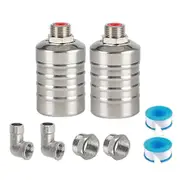 unbrand 2 Pack 1/2inch 3/4inch Auto Fill Shut Off Water Tank Float Valve, 304 Stainless Steel Water Level C