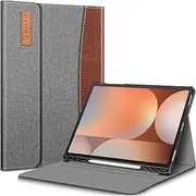 Fintie Case for Samsung Galaxy Tab S9 Plus 12.4 Inch 2023 Model (SM-X810/X816B/X818U) with Built-in S Pen Holder, Multiple Angle Portfolio Business Cover with Pocket Auto Sleep/Wake, Gray/Brown