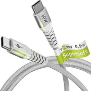 Goobay Supersoft USB-C to USB-C (v2.0) Cable 0.5m - White